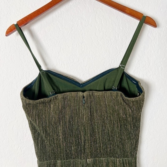 Dress The Population Gold and Green Metallic Midi Dress - Picture 6 of 8